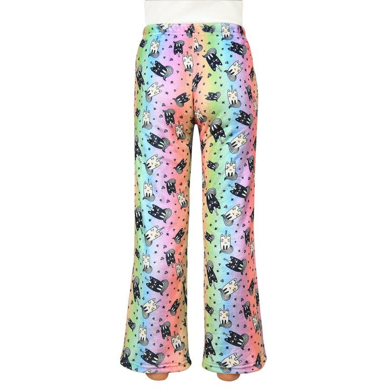 HDE Girl's Fleece Pajama Pants Kids Sleepwear Fuzzy Plush PJ Bottoms w/  Pockets Buffalo Plaid - 6-6X 