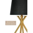 thumbnail image 5 of Kira Home Apollo 19" Bedside Table Lamp + 7W LED Bulb (, 3000K ), Black Fabric Shade, Warm Brass, 5 of 7