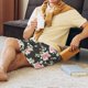 thumbnail image 5 of Balery Rose Flowers Pantalones cortos de pijama de punto de algodón para hombre con cinturilla y bolsillos-3X-Large, 5 of 6