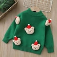 thumbnail image 2 of Staki Christmas Sweater Kids Boys Sweater Knit Christmas Sweatshirt Little Kids Pullover Cotton Winter Warm Tops Clothes(Green,6-7 Years), 2 of 7