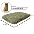 thumbnail image 2 of Orange Mandala Pet Bed, Ornamental Floral Ethnic African Composition of Wild Lion Head, Resistant Pad for Dogs and Cats Cushion with Removable Cover, 24" x 39", Almond Green and Ginger, by Ambesonne, 2 of 4