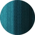 thumbnail image 1 of Ahgly Company Machine Washable Indoor Round Abstract Turquoise Blue Contemporary Area Rugs, 7' Round, 1 of 4