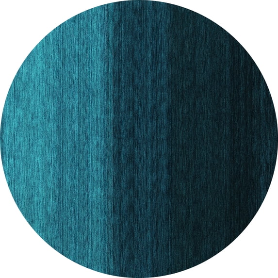 Ahgly Company Machine Washable Indoor Round Abstract Turquoise Blue Contemporary Area Rugs, 7' Round