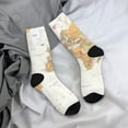 thumbnail image 5 of Daiia World Map 1 Print Crew Socks – Soft Breathable Long Socks for Men & Women, Moisture-Wicking & Comfortable Daily Wear Socks, One-Size Fits Most (US 5-11), 5 of 6
