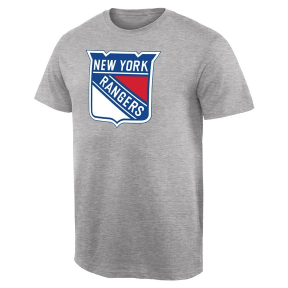 Men's Ash New York Rangers Team Primary Logo T-Shirt