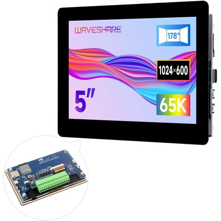ESP32-S3 5inch Capacitive Touch Display Development Board, 5-Point Touch, 32-Bit LX7 Dual-Core Processor, Support Wi-fi & BLE, with Onboard Antenna, 1024x600 Display Resolution