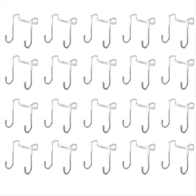 Gancho de Acero Inoxidable, Gancho Doble en Forma de S Sin Perforaciones, Puerta de Armario de Cocina y Baño, Colgador para Almacenamiento de Ropa y Toallas A