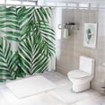 thumbnail image 7 of Orinice Palm leaf shower curtain summer tropical leafy plants bathroom bath decoration shower curtain fabric polyester waterproof plastic hook&nbsp; 69x72, 7 of 7