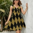 thumbnail image 3 of Black And Gold Harlequin Sundress Sleeveless Dress Summer Women Clothes Dress for Women Dresses, 3 of 7