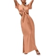 thumbnail image 1 of Mrat Birthday Dresses Mode Femmes Robe Longue Décontractée à Manches Courtes Robes de Collation des Grades S-998 Or Rose m, 1 of 9