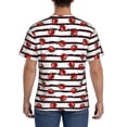thumbnail image 3 of Qekee Ladybugs on Black and White Striped1 Classic Fit T-Shirt Men's Shirt Men's Tight Short Sleeves for Exercise, Running, Mountaineering - Ladybugs on Black and White Striped1, 3 of 9