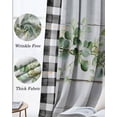 thumbnail image 3 of Green Eucalyptus Leaves Blackout Curtains for Bedroom Living Room Darkening Curtains 90 Inch Vintage Art Farmhouse Wooden Black Out Window Curtain Privacy Window Treatment Grommet Drapes 52"x90"x2, 3 of 9