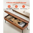 thumbnail image 4 of KFFKFF 40" Leather Ottoman Bench, Upholstered End of Bed Bench with Metal Legs, 660 Lbs Capacity, Decorative Entryway Bench with Storage, 4 of 9