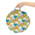 thumbnail image 2 of Cartoon Round Floor Cushion with Handle, Humanlike Stars Clouds Moons and Snowflakes Rainbows Pattern in Style, Decorative Pillow for Living Room & Dorms, 18" Round, Multicolor, by Ambesonne, 2 of 4