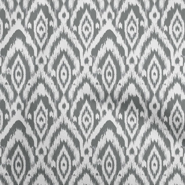 oneOone Coton Flex Gris Tissu Ikat Matière de Robe Tissu Imprimé Tissu au Mètre 40 Pouces de Large