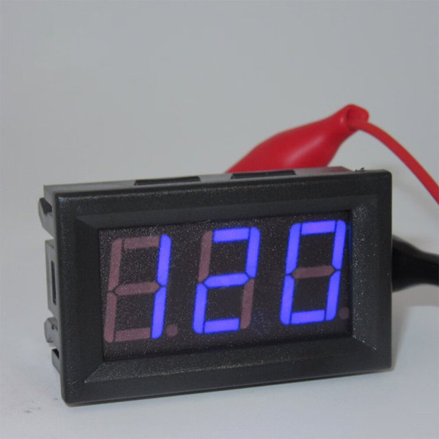AMERTEER AC 220V 2-wire Voltage Meter Head LED Digital Voltmeter with Reverse Polarity Protection