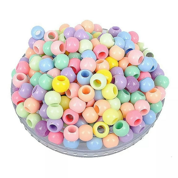 U8MO 500 Mixed Pastel Color Acrylic Round Pony Beads 6X4mm for Kids Craft Kandi Brace