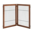 thumbnail image 2 of Unipaws Extended Panels Pet Playpen, Freestanding Pet Gate for Puppy, 2 Panels, Walnut, 2 of 6