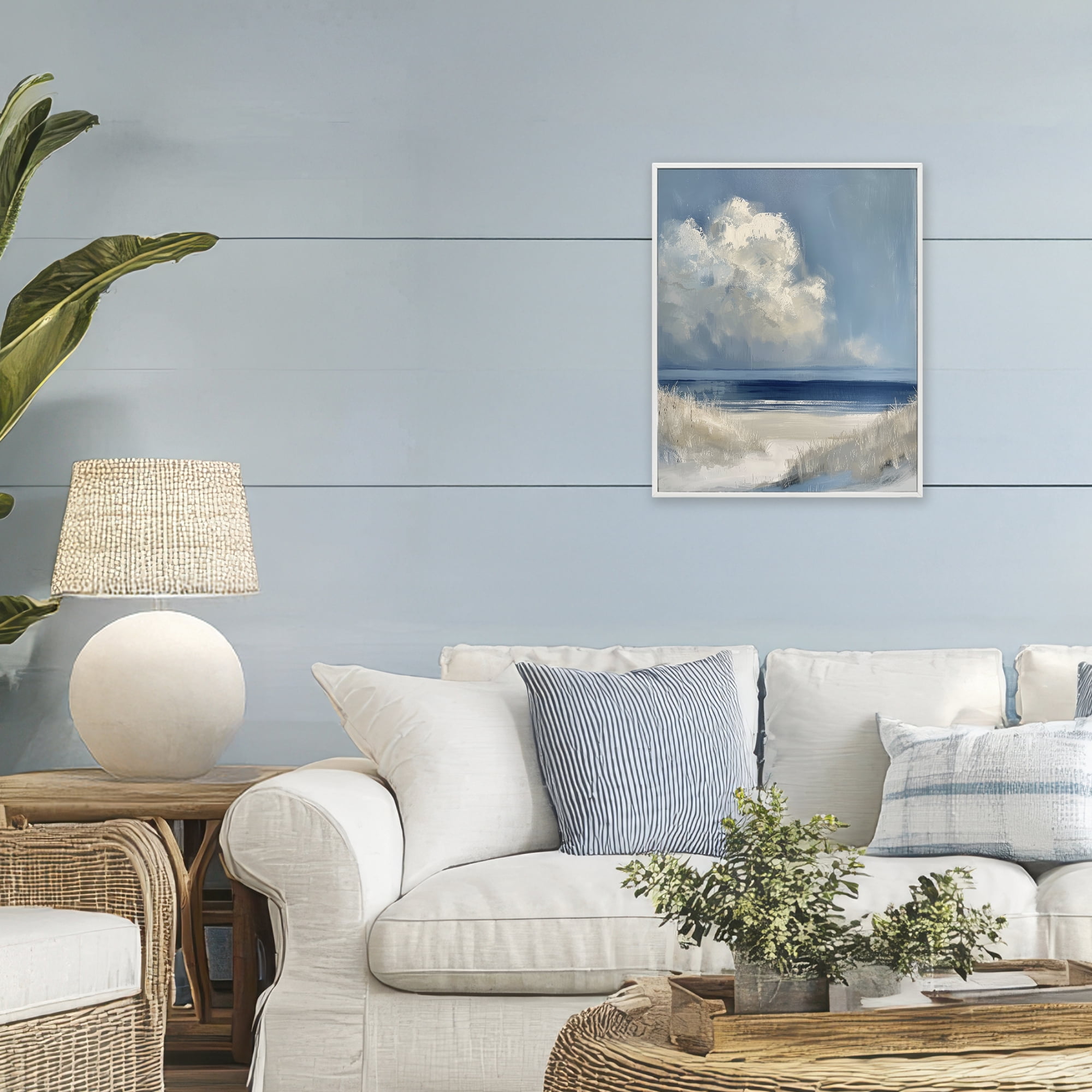 Stupell Industries Dark Waters Ahead White Framed Giclee Art, design by Petal Prints Design