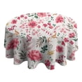 thumbnail image 4 of Pioneer Flower Floral Print Pattern Round Tablecloth 60"x60",Wrinkle Wipeable Table Cloth for Kitchen Dining Room Picnic Patio Party, 4 of 6