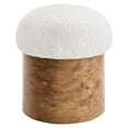 thumbnail image 6 of Breeze Boucle Upholstered Ottoman in Ivory Burl, 6 of 10