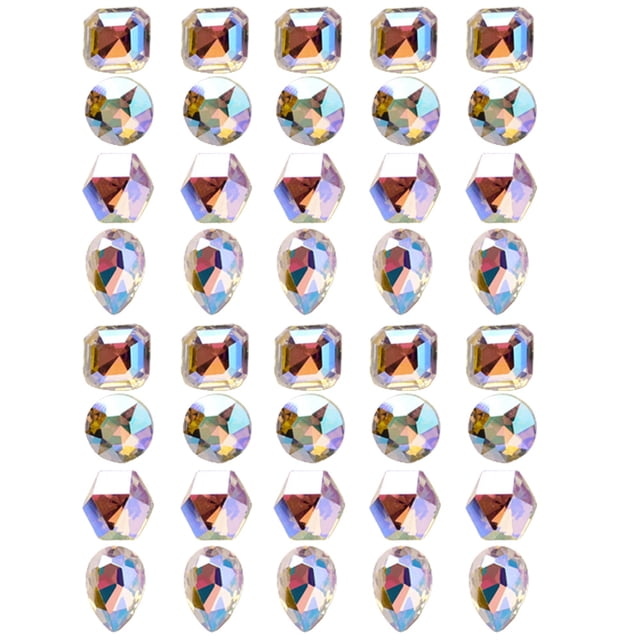 40 piezas de cristales de fantasía para decoración de uñas, piedras acrílicas con parte trasera plana, gemas para decoración de uñas 3D.