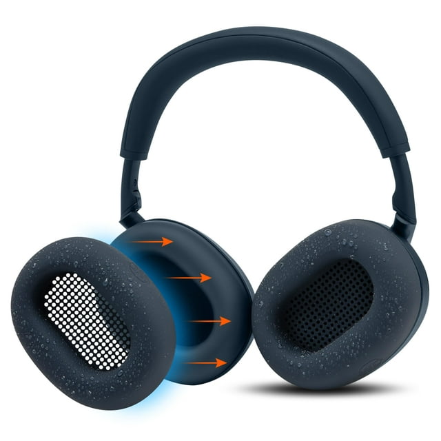 WC SweatZ XM6 — Fundas de silicona patentadas compatibles con Sony WH-1000XM6 de Wicked Cushions | Resistentes al sudor y fáciles de lavar | Azul medianoche