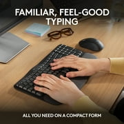 Logitech Wave Keys Combo, Wireless Ergonomic Keyboard with Signature M550 L Wireless Mouse, Graphite