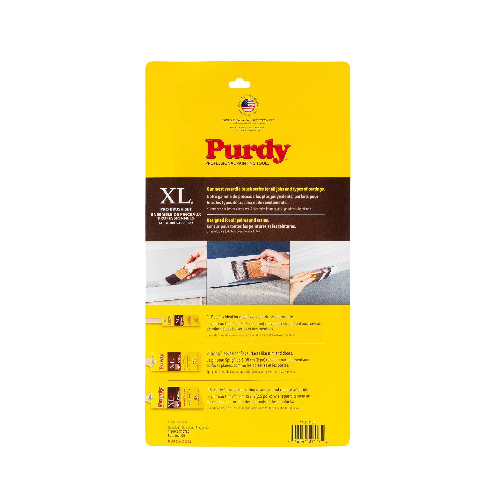 Purdy XL Pro Paint Brush Set, 3 count