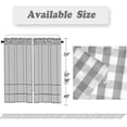 thumbnail image 5 of Tier Curtains for Kitchen Windows, Buffalo Plaid Gingham Pattern Linen Fabric Rod Pocket Short Window Panels for Kitchen Cafe Bathroom Window Curtains, 28" W x 24" L, Sliver/Gray, Set of 2, 5 of 6