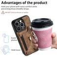 thumbnail image 6 of Phone Case for iPhone 14 Pro Max 6.7 inch Wallet Cover with Screen Protector and Wrist Strap Lanyard RFID Credit Card Holder Ring Stand iPhone14promax 5G i Phone14Max Plus iPhone14 ProMax Women Brown, 6 of 13
