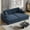 Blue, variant on Merax 86.5" W*62" L Oversized Sleeper Sofa Bed, Corduroy Upholstery Sectional Couch Loveseat Chaise Lounge with 2 Throw Pillows, USB Ports, Cup Holders for Living Room and Bedroom