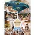 thumbnail image 6 of Teal Blue Marble Tablecloth Rectangle Table Cloth 52x70, Waterproof Tablecloth Outdoor Table Cloth, Ink Painting Modern Abstract Yellow Washable Table Cover for Kitchen Dinning Party, 6 of 8
