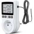 thumbnail image 1 of Termostato digital/calefacción/refrigeración con enchufe LCD, controlador de temperatura compatible con 230 V para invernaderos y granjas/termostato para contenedores de vidrio, 1 of 5