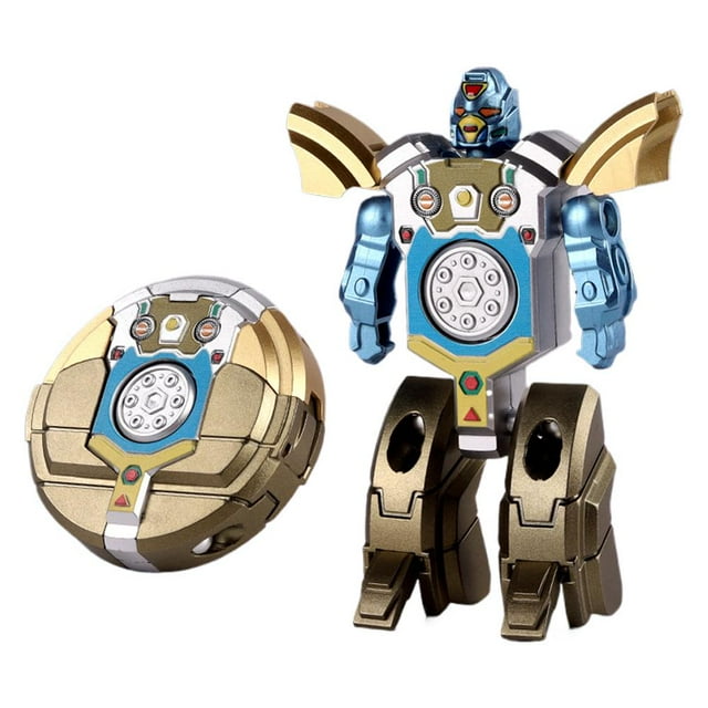Generic Brand Transformable Fidget Spinner Toys, 3D Printed Robot Figure for Stress Relief, Interactive Sensory Play, Anxiety Reducer for Kids & Adults, Dual-Form Design Gold Silver Green