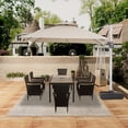 thumbnail image 4 of 10 ft. Octagon Cantilever Patio Umbrellas Adjustable 5 Angle Outdoor Umbrella Beige Square with base, 4 of 6