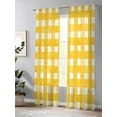 thumbnail image 4 of Sheer Curtains 108 Inches Long, Yellow Plaid Light Filtering Window Curtains for Living Room, Watercolor Grid Checker Gingham Farmhouse Rod Pocket Voile Sheer Curtain Drapes, 52"W x 108"L, 2 Panels, 4 of 8