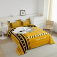 thumbnail image 3 of American Football Theme Bedding Comforter Sets Yellow Black Stripes Stars Bedding Twin, American Football City Comforter Set for Youth Teens Football Gifts for Sports Lovers (Pittsburgh), 3 of 6