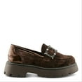 thumbnail image 5 of Patrizia Morhua Women’s Velvet Slip-On Loafers with Crystal Buckle and Lug Sole, 5 of 7