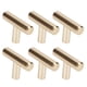 thumbnail image 4 of 6 Sets oro cajón manija espacio aluminio estilo europeo manija muebles piezas de repuesto (en forma de T solo agujero), 4 of 8