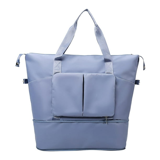 Bolsa de viaje cruzada de nailon con gran capacidad y múltiples compartimentos - Equipaje de mano plegable con separación húmeda/seca