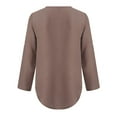 thumbnail image 4 of Jovati Women's Tops Coffee Zipper Button Long Sleeve Loose Chiffon Shirt Clothing, 4 of 6