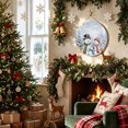 thumbnail image 2 of Welcome Sign for Front Door, Blue Christmas Snowman Round Metal Wall Art Wreaths, Winter Xmas Tree Cardinal on Branch Outdoor Indoor Wall Hanging Sign for Porch Decor Housewarming Gifts 11.8 Inch, 2 of 8