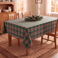 thumbnail image 7 of Sm:)e Green Royal Stewart Tartan Plaid Tablecloth, Rectangle 55x84 Inch, Machine Washable Classic Check Table Cover for Christmas Dinner/Party Decoration/Holiday, 7 of 7