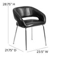 thumbnail image 4 of BizChair Leather Indoor Chrome Legs Contemporary Chair, Black, 4 of 10