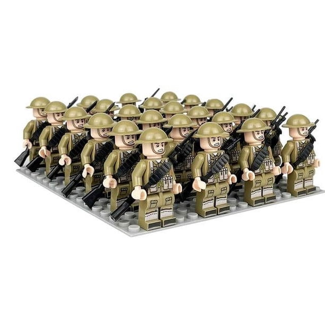 24 piezas de bloques de construcción de soldados militares, conjunto de ladrillos de construcción del ejército, minifiguras, juguetes para niños, regalos de cumpleaños y Navidad