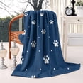 thumbnail image 2 of Paw Print Blanket,Comfortable Soft Flannel Throw Blanket,All Season,Warm Lightweight Blankets for Sofa Bed Couch Living Room Chair,50"x60", 2 of 4
