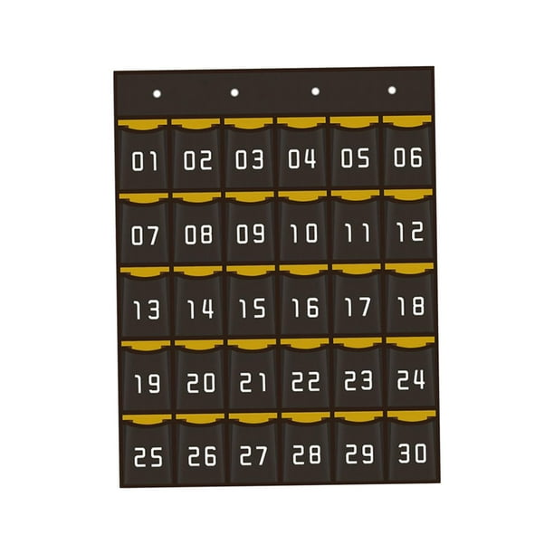 Organizador de bolsillo para artículos diversos para el aula, tarjeta multiusos para colgar en la pared Gris 30 Bolsillos