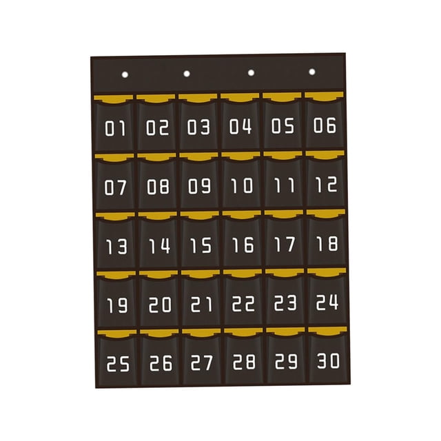 Gráfico De Bolsillo Para El Aula Con Organizador De Bolsillo Numérico Para El Gabinete Del Dormitorio Del Hogar Gris 30 Bolsillos