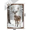 thumbnail image 5 of Winter Decor Deer Creative Aluminum Sign Rustic Farmhouse Decor Christmas Party Decorative Snowy Forest Nature Picture Cute Woodland Animal Wall Decor 12x8 inches, 5 of 6